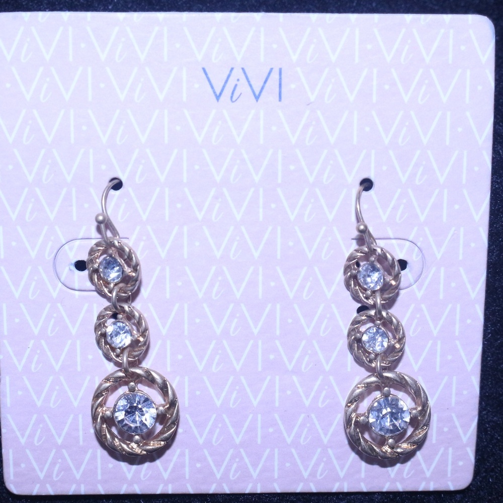 3 Tier Drop Dangle 1 3/4" long Earrings